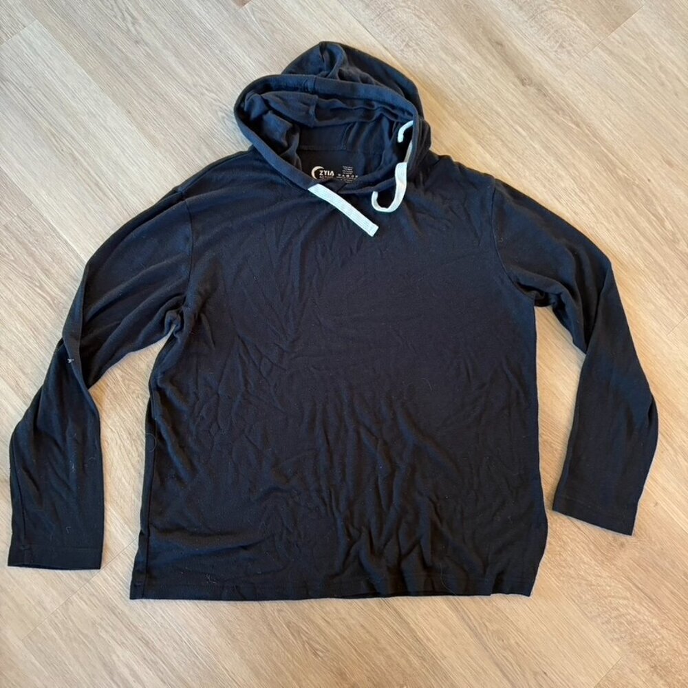 ** Zyia Black Hoodie shirt lightweight Large